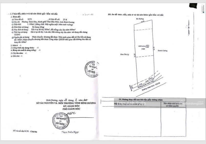 Bán đất đẹp tại đường 84, định hòa, thủ dầu một, bình dương, 15,5 tỷ, 1100m2