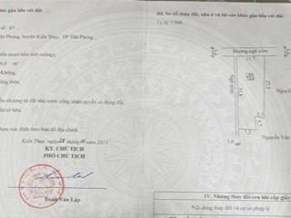 Chính chủ gửi bán lô đất thông kính trực, tân phong, kiến thuỵ. diện tích 344m2, mặt tiền 3m6