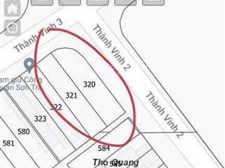 Lô góc 254m, 2 mặt phố, sơn trà đà nẵng, đường thành vinh 3 + thành vinh 2