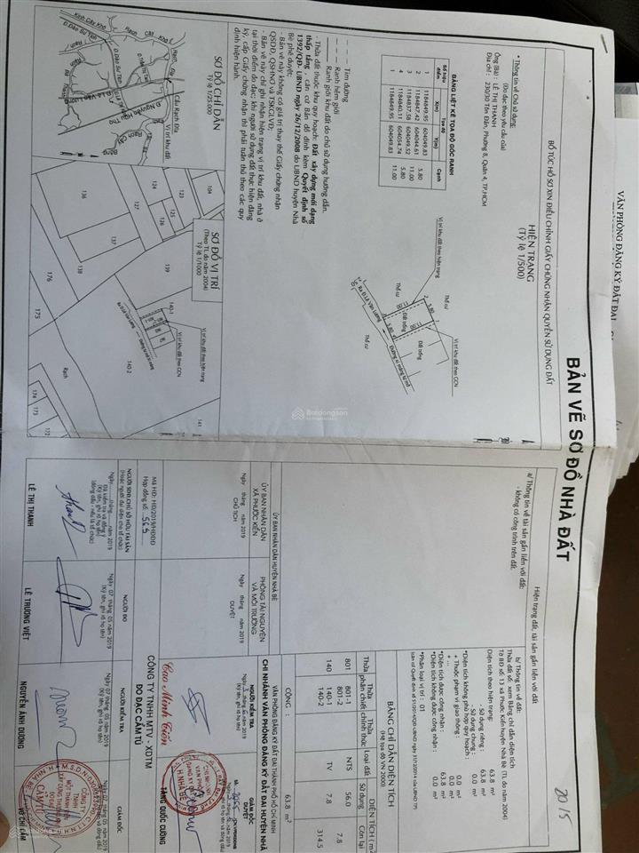 Bán gấp lô đất hẻm 923 lê văn lương, phước kiển dt 55m2 ngang 5 dài 11 sổ hồng riêng giá 3.5tỷ