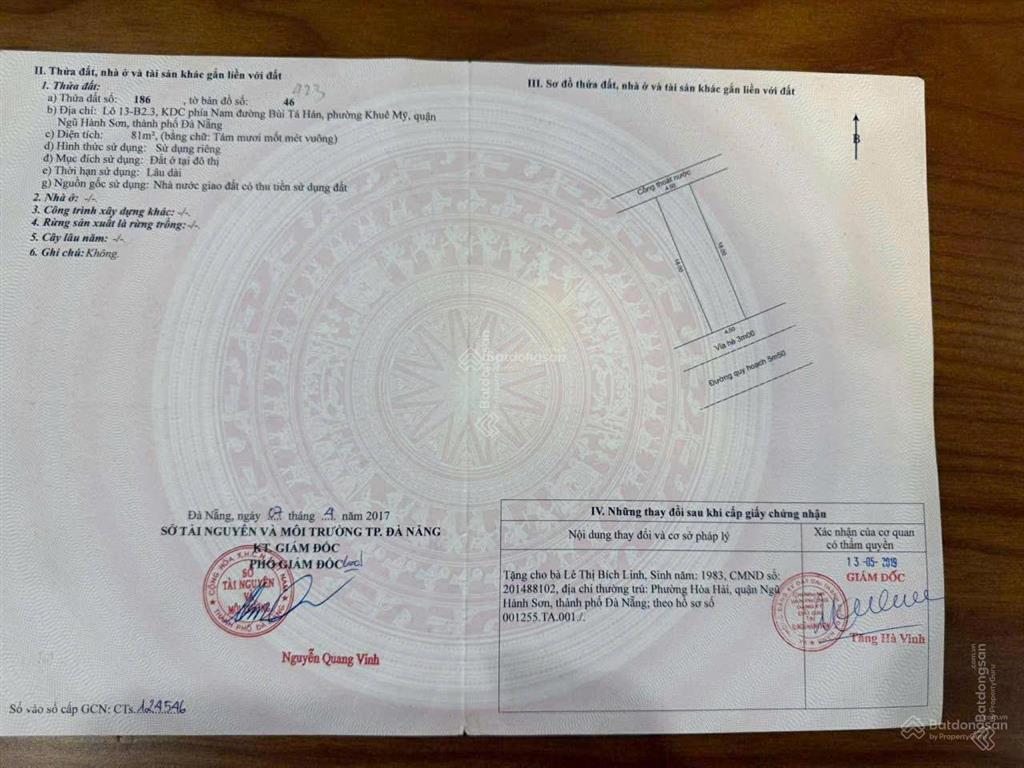 Bán lô đất mt khu nam việt á, ngũ hành sơn  0905 819 ***