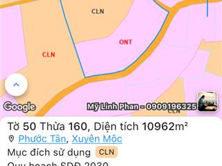 Lô đất 2 mặt tiền, dt 1,1 ha, phủ hồng bám đường nhựa. cực đẹp để phân lô tách thửa