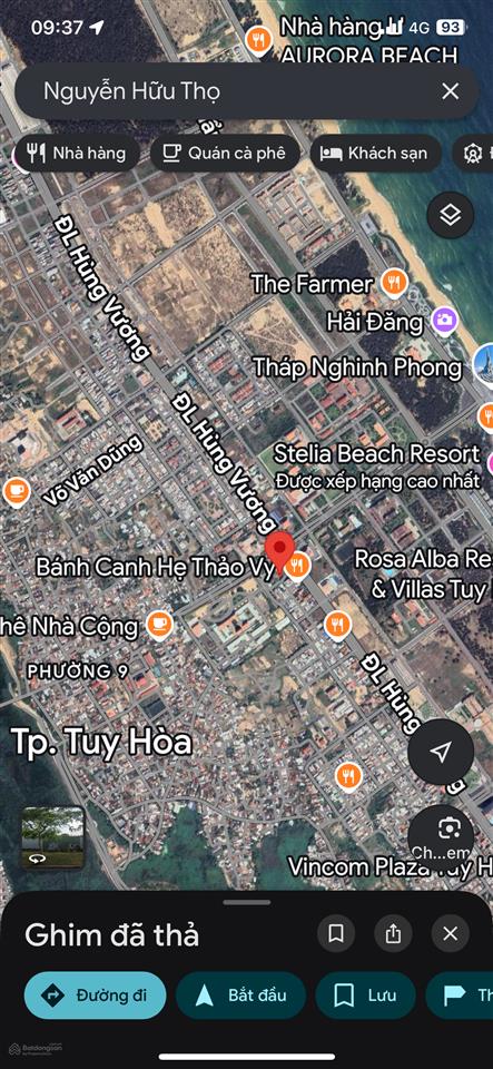 Đất 4 mặt tiền đường hùng vương  nguyễn hữu thọ  phạm ngọc thạch, phường 9, tuy hoà, phú yên