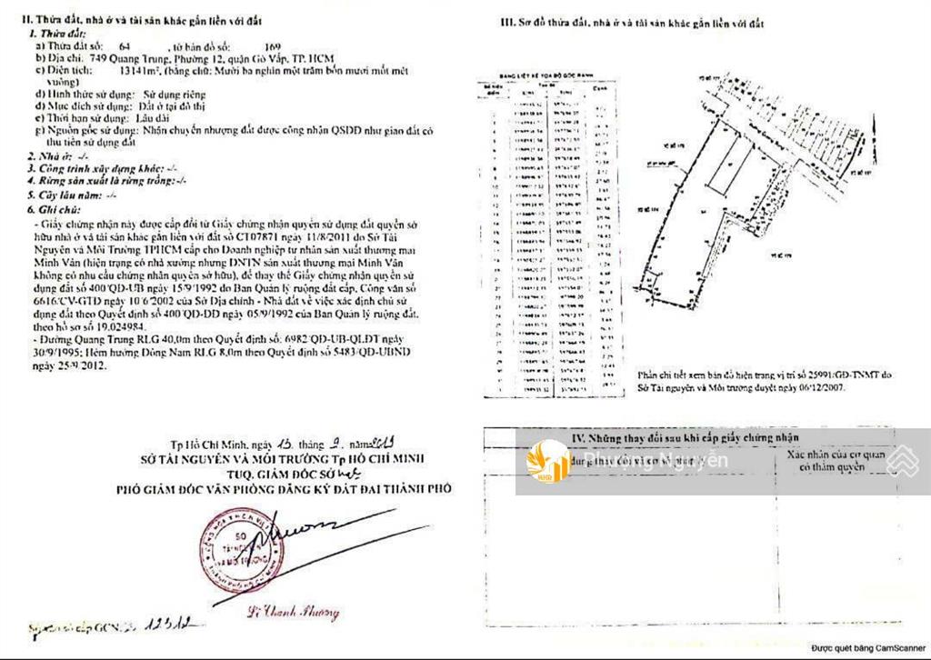 Giao dịch tỷ đô! 14592m2 đất vàng mặt tiền đường quang trung, p12, gv độc quyền chỉ 1100 tỷ