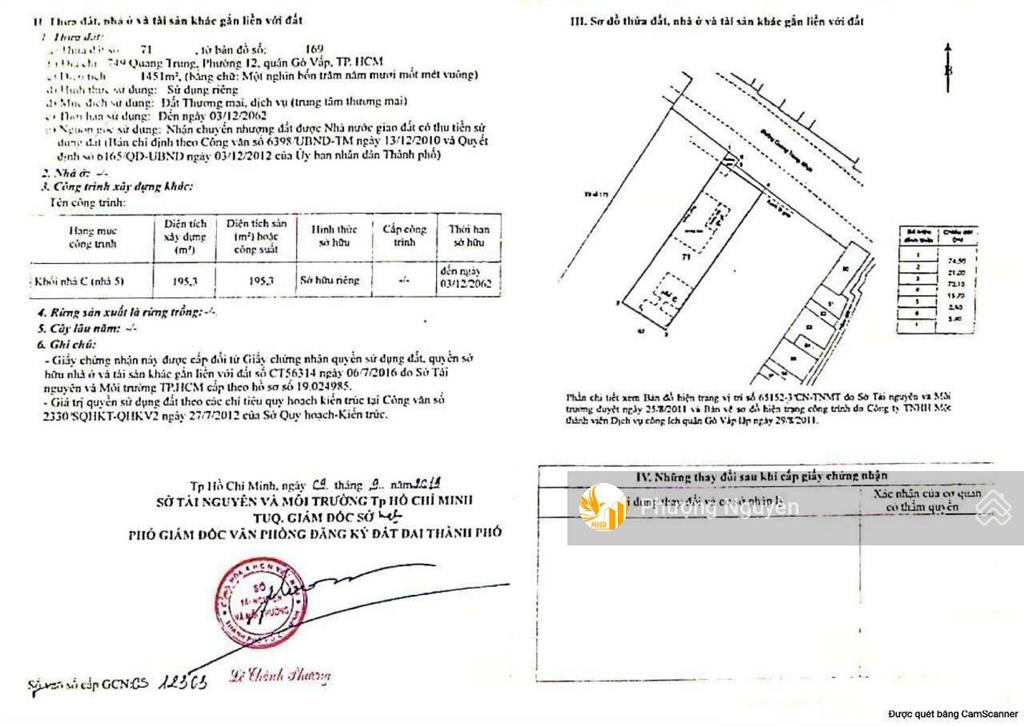 Giao dịch tỷ đô! 14592m2 đất vàng mặt tiền đường quang trung, p12, gv độc quyền chỉ 1100 tỷ