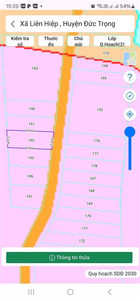 Bán gấp đất thổ cư giá rẻ 1,05 tỷ. dt 129 m2, 7m x 19 m, thổ cư 121 m2, tại xã liên hiệp, lâm đồng