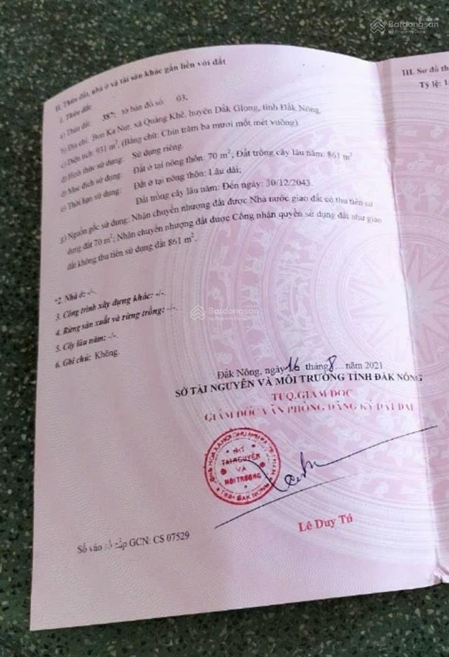 Bán đất chính chủ mặt tiền đường nhựa vị trí đắc địa thị trấn quảng khê