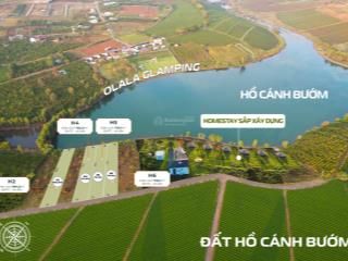 Bán đất hồ cánh bướm dt 694m2 ngang 10m mặt tiền hồ đường nhựa view khu nghỉ dưỡng olala glamping