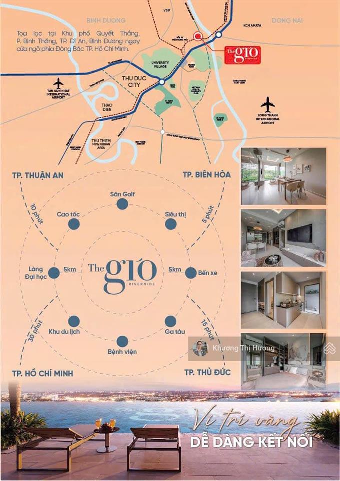 Căn hộ cao cấp the gió riverside, 65m2, thanh toán giãn tại vành đai 3, dĩ an
