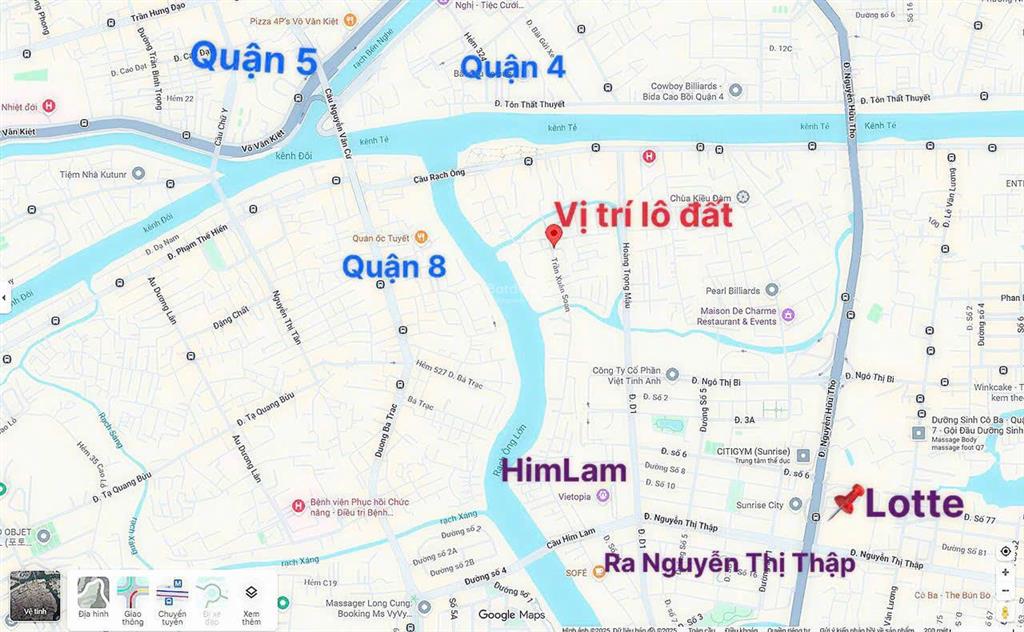 Chính chủ bán đất nền 65m² hẻm 1041 sát cạnh himlam q7 giá 6 tỷ