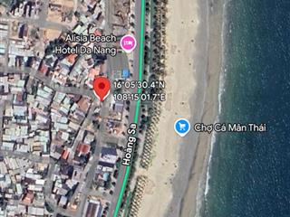 Bán lô đất 3 mặt tiền hoàng sa sát bãi biển mân thái, dt 98m2 ngang 15m