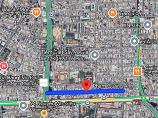 Bán lô đất 260m2 mặt tiền đường phạm quang ảnh, sát cầu rồng, sơn trà