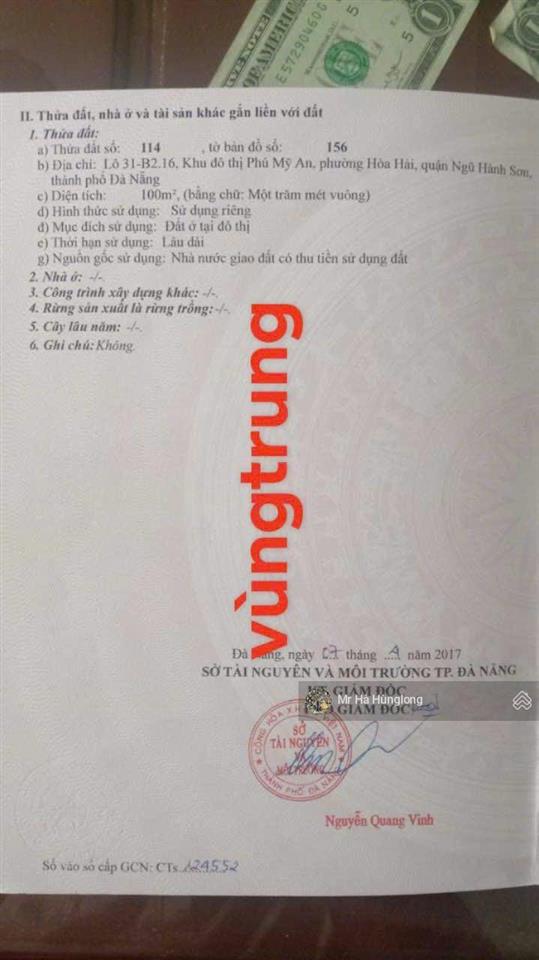 Cần bán lô vùng trung 7  khu đô thị phú mỹ an  hòa hải, ngũ hành sơn