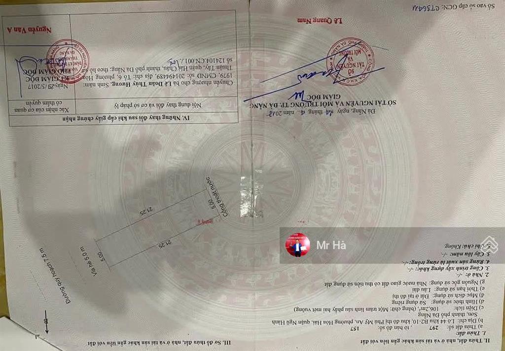 Cần bán lô đất đường vùng trung 18, khu đô thị phú mỹ an, đà nẵng, 106,3m2