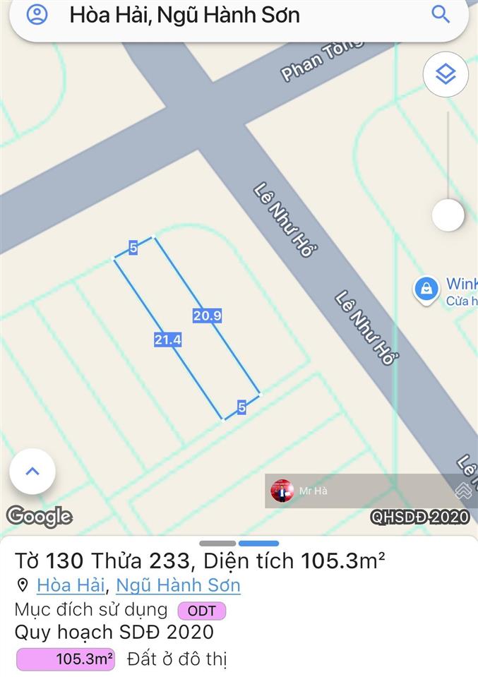 Bán đất biển tân trà đường phan tòng, cách trường sa chỉ 100m2, ngũ hành sơn, kề góc
