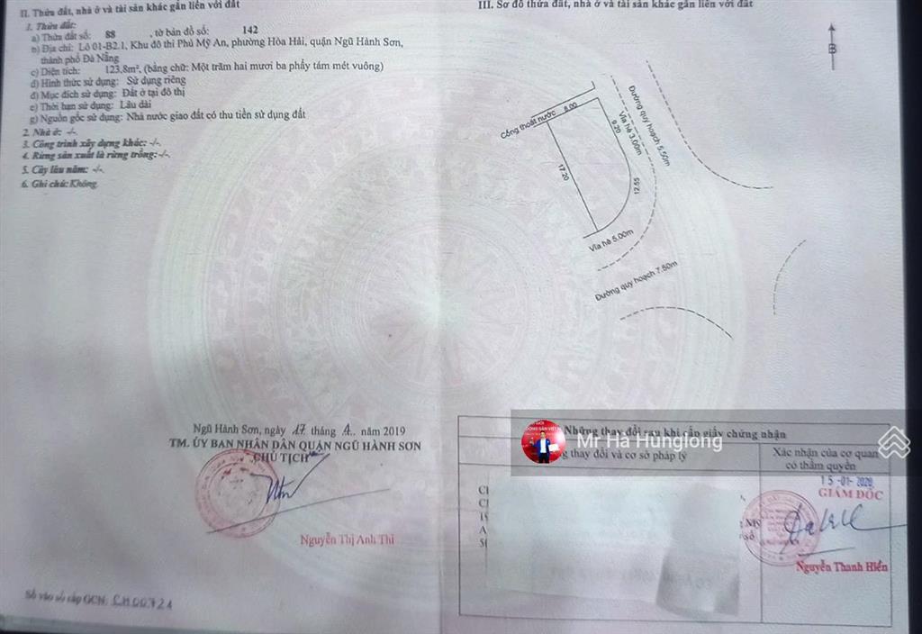 Bán lô góc đẹp ngã tư vùng trung 14 & vùng trung 12 phú mỹ an, đà nẵn