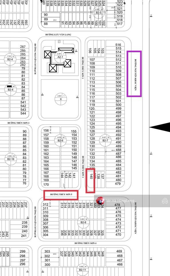 Lô góc 2 mặt tiền đường thủy sơn 5 & thủy sơn 1, hướng tây nam sát biển