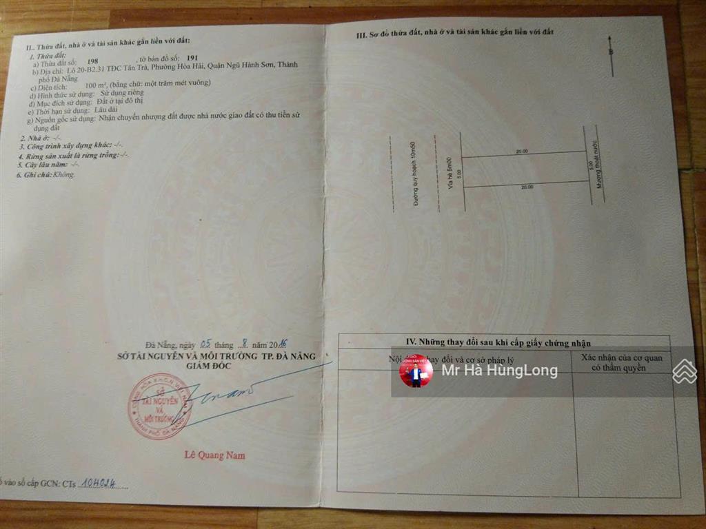 Bán đất đẹp đường 10,5m tân trà, ngũ hành sơn, bùi quốc khái