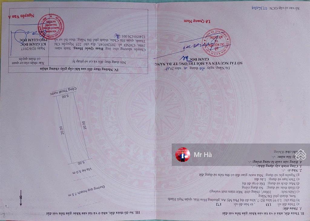 Cần bán lô đất đường nguyễn quý anh khu đô thị phú mỹ an, đà nẵng