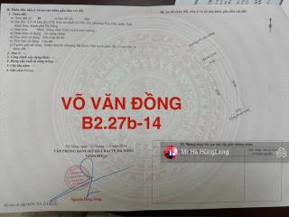 Bán đất đường võ văn đồng 7.5 m hướng bắc , sát biển