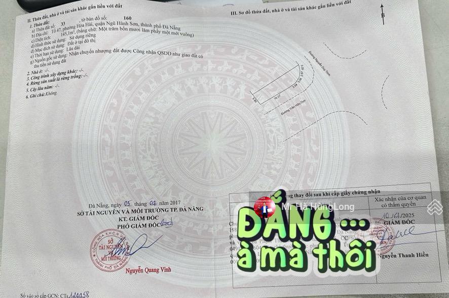 Bán lô góc 2 mặt tiền trần hữu dực & nguyễn duy trinh 145.1m2