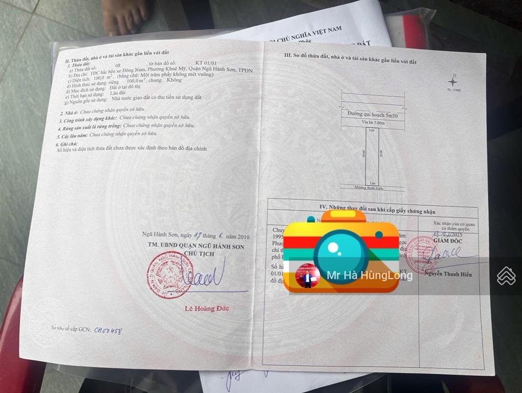 Bán lô đất đẹp đường phạm khiêm ích đối diện công viên, hướng bắc