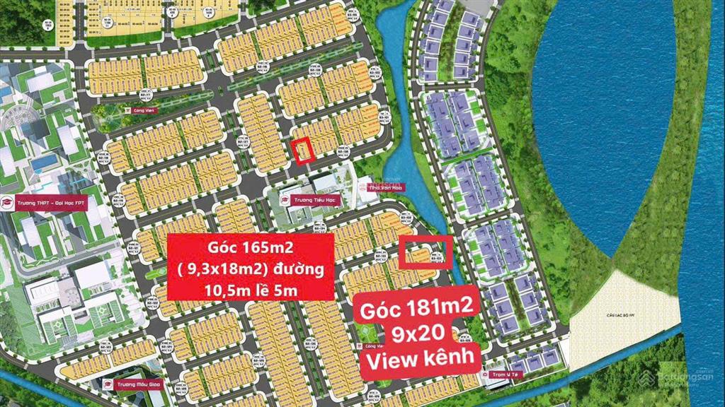 Lô góc đẹp gần cổng đại học fpt bán. khu đô thị fpt đà nẵng