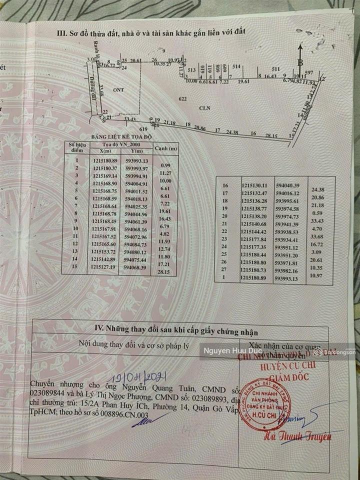 Bán đất mặt tiền đường bê tông 5477m2 (thổ cư 1000m2) xã hoà phú, h củ chi, tphcm 17 tỷ