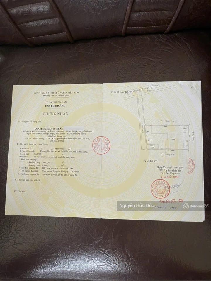 Bán nhà xưởng cho thuê 170tr/tháng p phú hoà, tp, thủ dầu một, bình dương (3602m2 skc 100%)