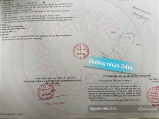Bán đất 2 mặt tiền đường an thạnh 24 (579.6m2, 100m2 thổ cư) p an thạnh, tp, thuận an, bình dương
