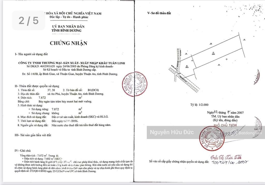 Bán đất tặng nhà xưởng 12.400m2 đường thuận an hoà, p an phú, tp thuận an, bình dương