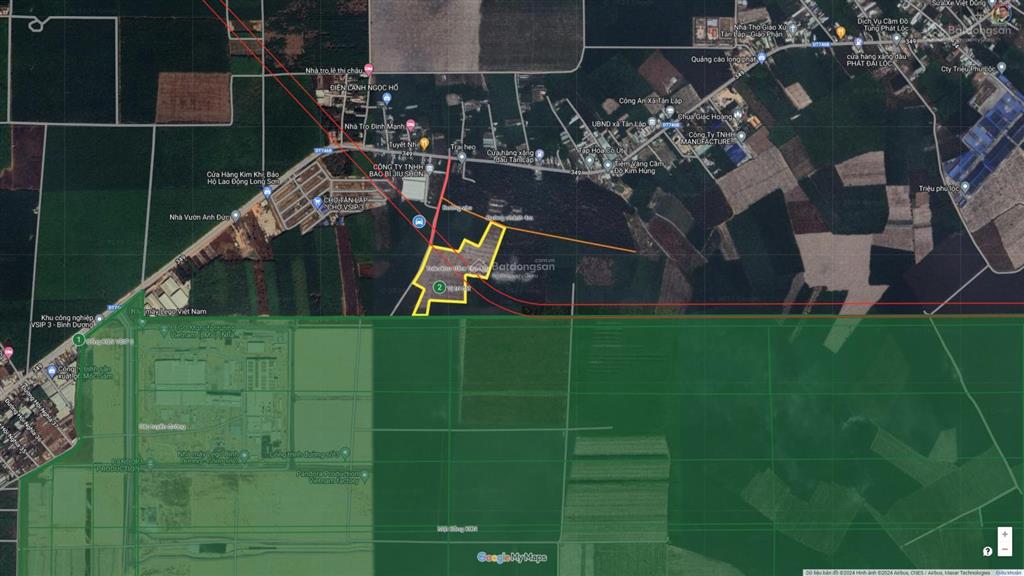 Bán quỹ đất 3 mặt tiền tổng diện tích gần 10ha làm dự án khu nhà ở cạnh vsip 3