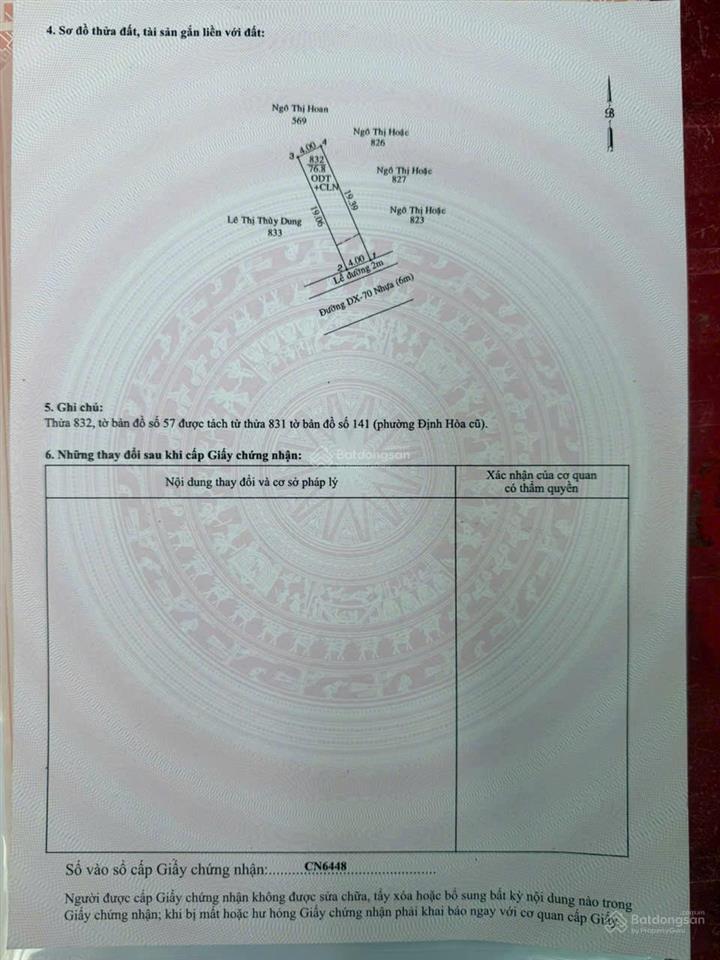 Bán nhà mặt tiền đx 70 phường định hoà, thủ dầu một, bình dương