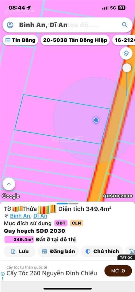 Bán lô đất siêu đẹp ngang 12m trung tâm phường bình an, gần cụm bcons