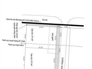 Bán đất góc 2 mặt tiền đt 743  tân đông hiệp, tp dĩ an, giá 36 tỷ  1114m2 full thổ cư