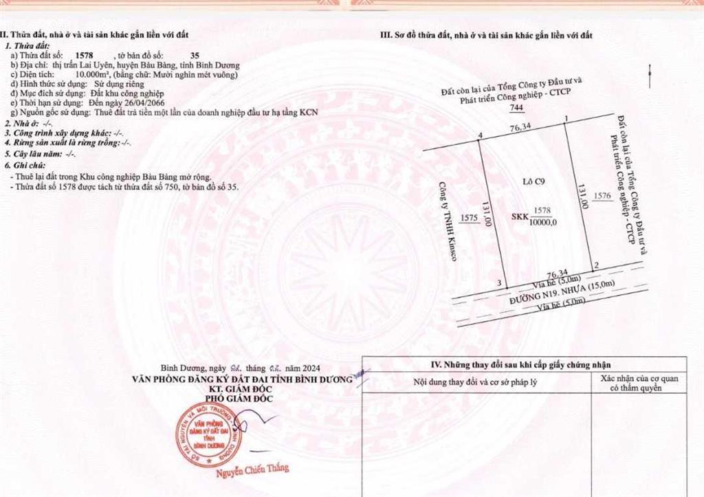 Bán đất khu công nghiệp bàu bàng 1 ha