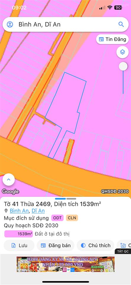 Đất mặt tiền thống nhất dĩ an bình dương