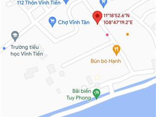 Bán đất dt 155m2, tc 100%, đất mặt tiền đường ven biển tuy phong  bình thuận, sổ riêng, chính chủ