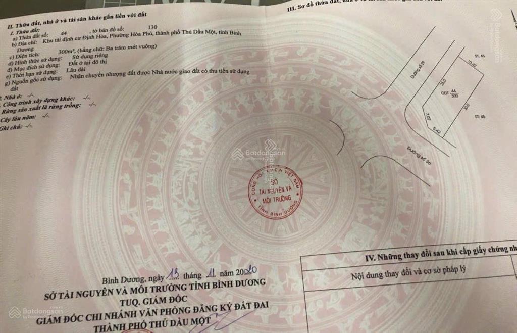 Chủ cần bán lô góc 29/36 khu tái định cư định hoà, phường hoà phú