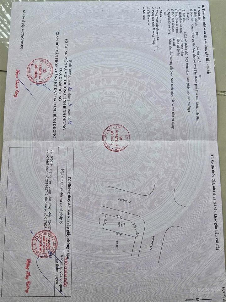 Chính chủ cần bán lô góc d8/n13 khu tái định cư phú mỹ (phường phú tân cũ) nay là p bình dương