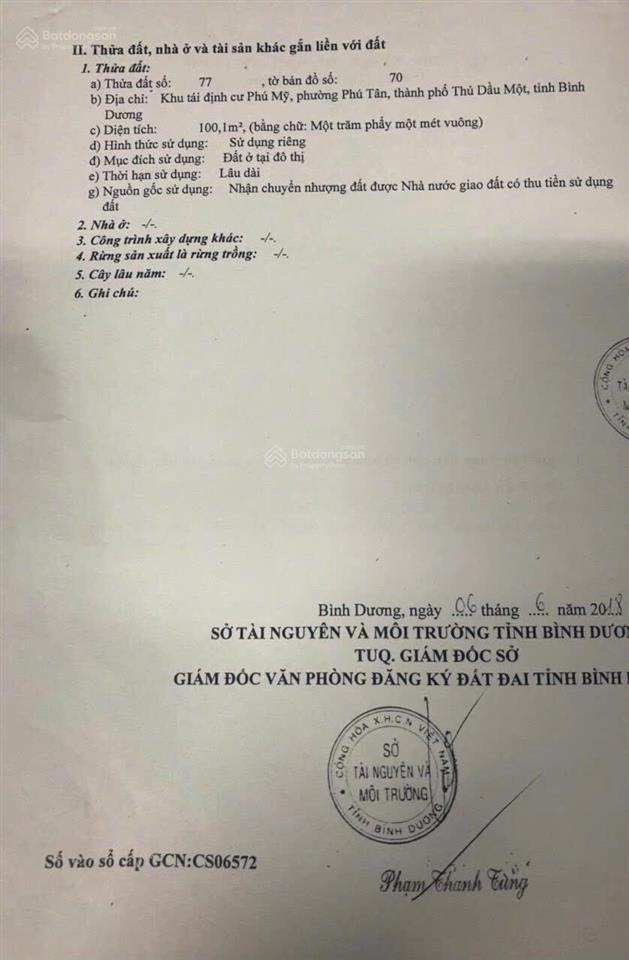 Chính chủ bán lô góc d12/n14 khu tái định cư phú mỹ phường phú tân (nay là phường bình dương)