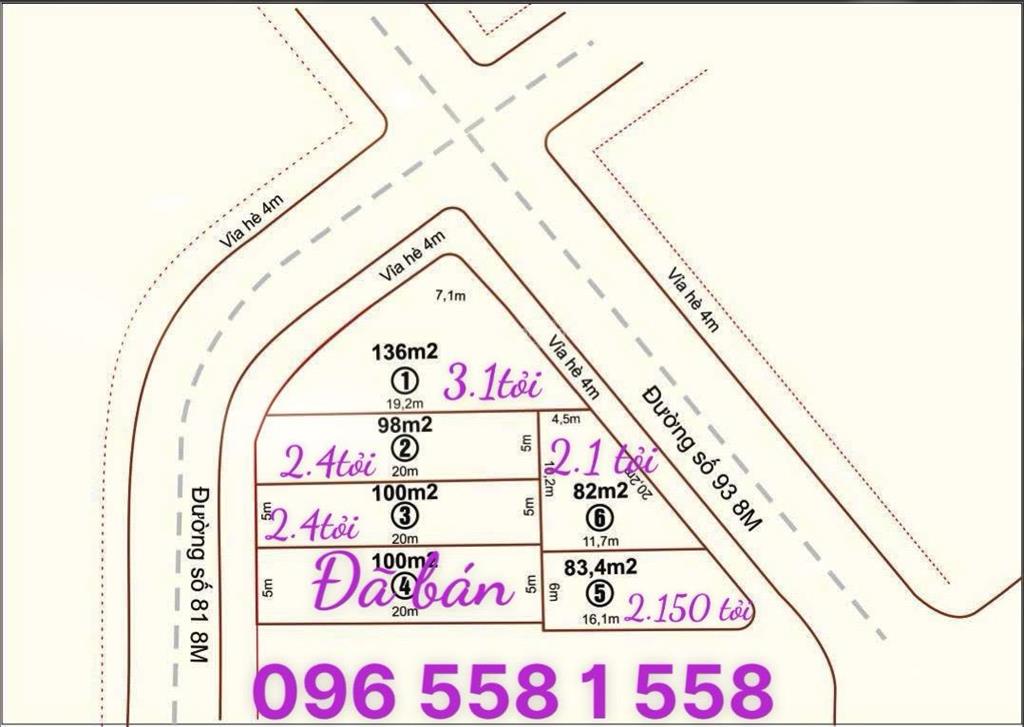 Gia đình e cần bán mấy lô đất mặt tiền đường 81 và 93 khu tái định cư phú chánh d phường phú tân