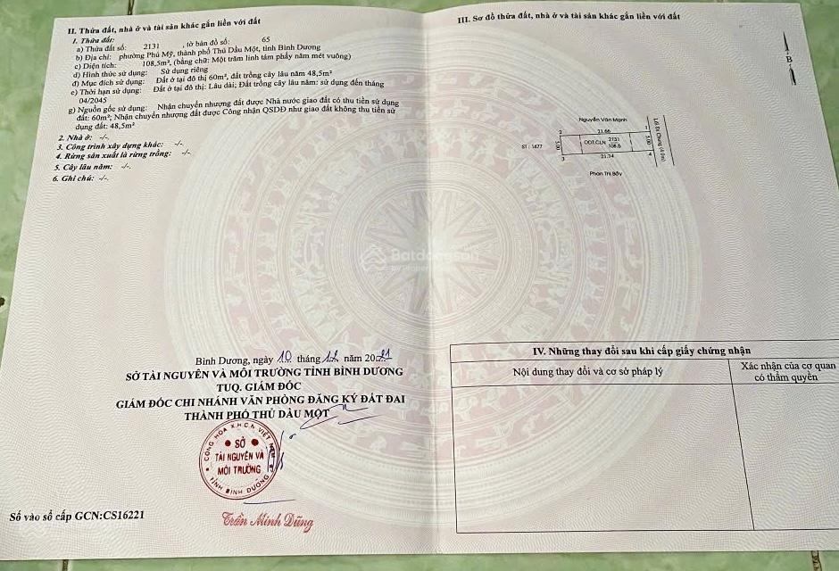 Đất đẹp, vị trí đẹp, mặt tiền nhựa 6m thông dx 58