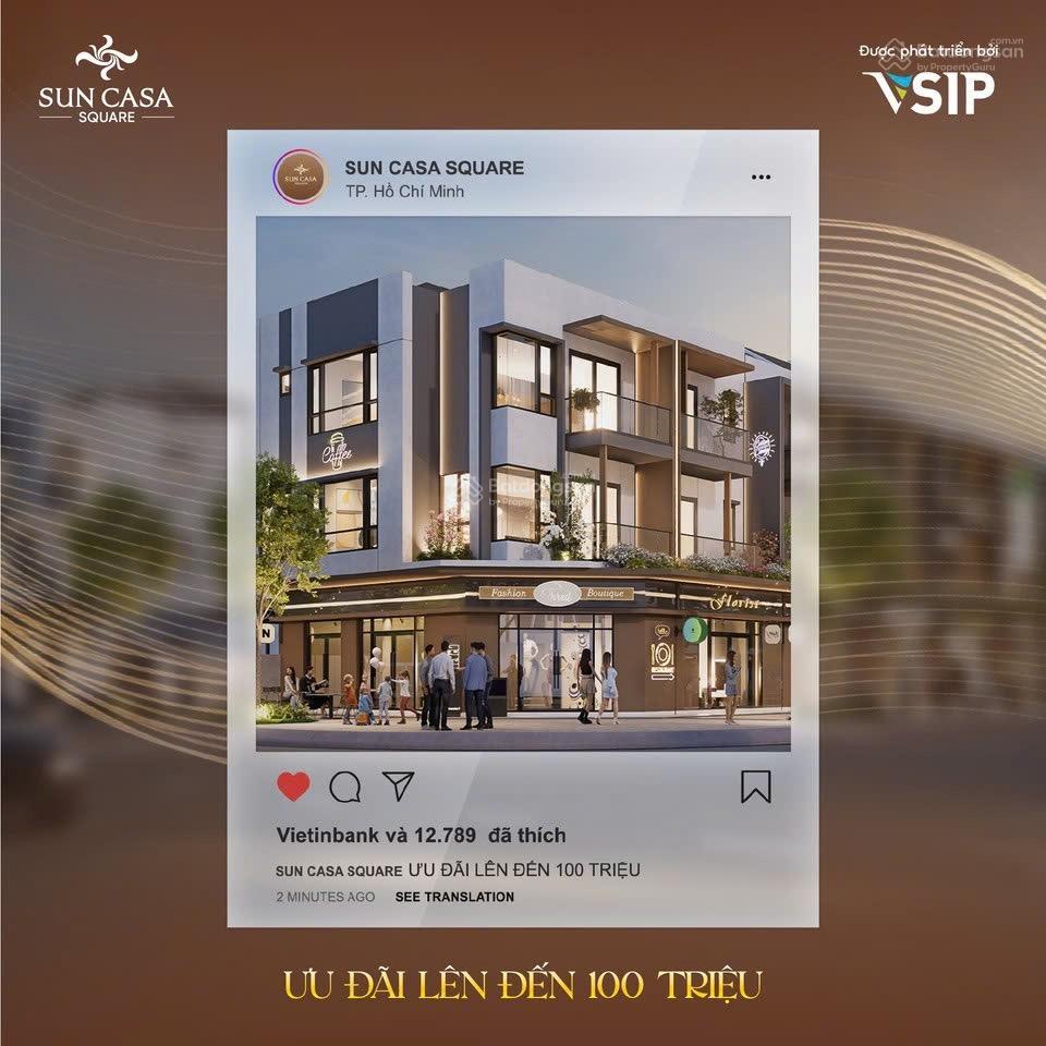 Nhà phố thương mại sun casa square mở kinh doanh, sinh lời ngay