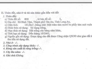Duy nhất lô đất nền 183,8m2  900tr  tp tân an giá tốt | chính chủ bán gấp  0945 585 ***