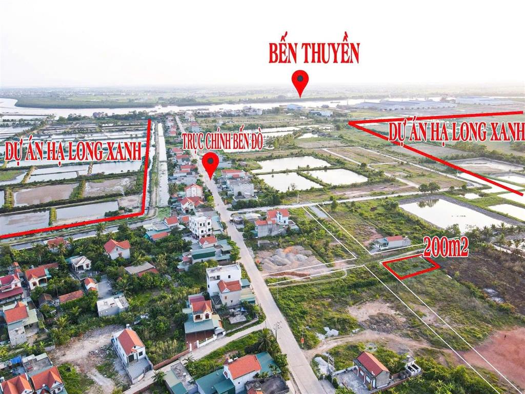 Ô góc 2 mặt tiền. nhìn thẳng sang vin hạ long xanh dt 200m. mt 10m đất quy hoạch, chỉ 26 triệu