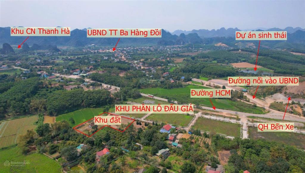 Bán mảnh đất 88m2 thổ cư đất ở đô thị 640 triệu, cách đường mòn hcm 50m thuộc thị trấn ba hàng đồi