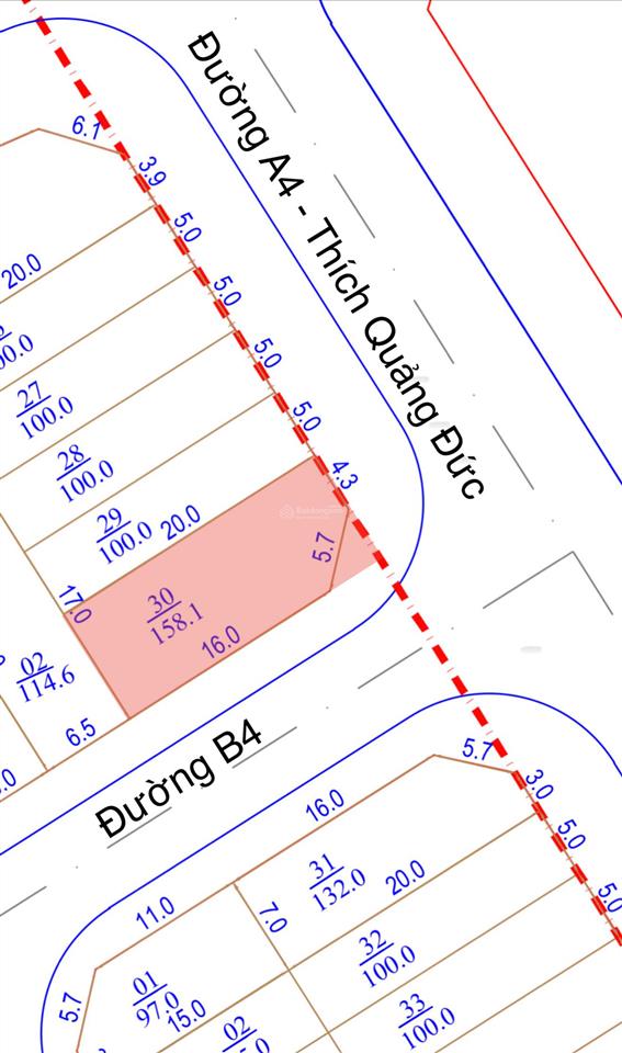 Hàng hiếm bán lô góc đường số 4 thích quảng đức và b4 khu đô thị vcn phước long 1 giá 145tr/m2