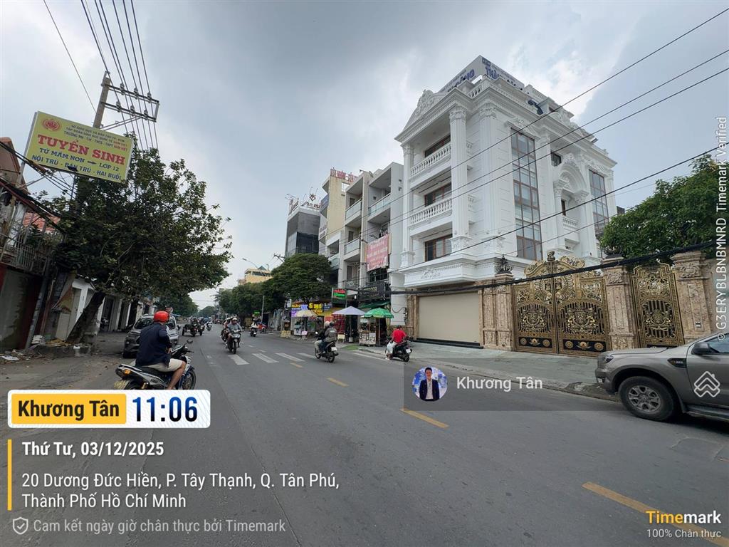 Góc ngã 3 đẹp đường dương đức hiền 16x18m, cấp 4 gác lửng sẵn hđt 80 tr/th. cạnh tt vhtt tây thạnh