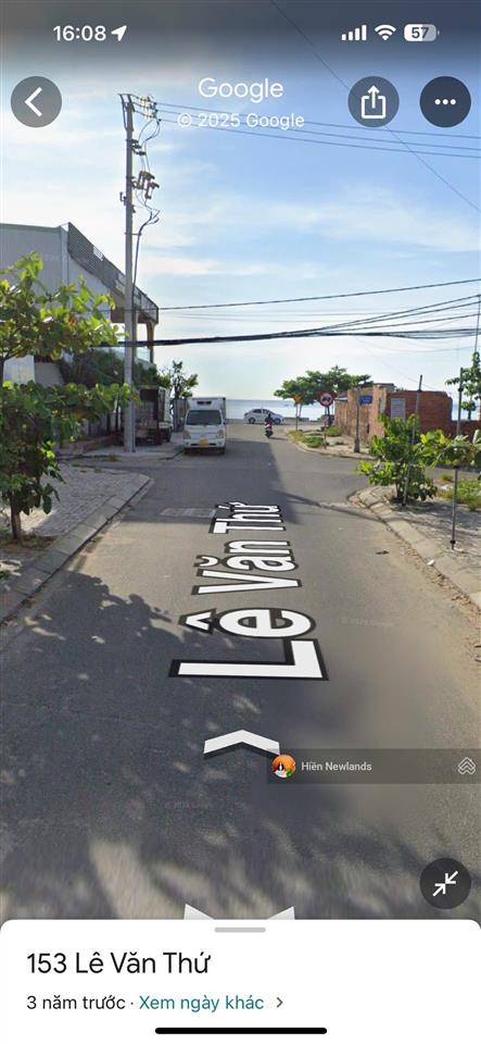 Bán lô đất biển 141m ngang 6,9m mặt tiền đường lê văn thứ cách bãi tắm mân thái 300m giá 13,9 tỷ tl